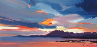 Stormy Cuillin Sunset 8"x16" £110 Mounted